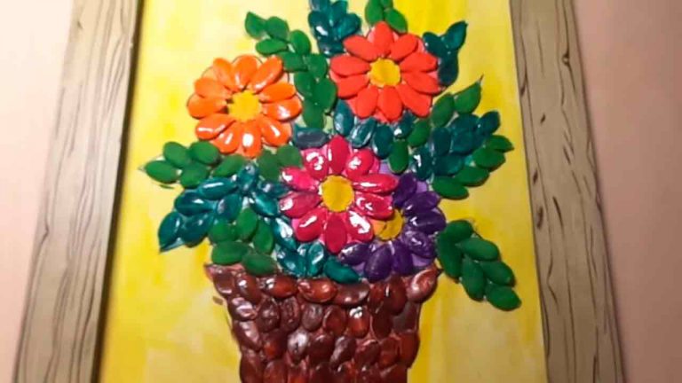 Картина из тыквенных семечек в детском саду
