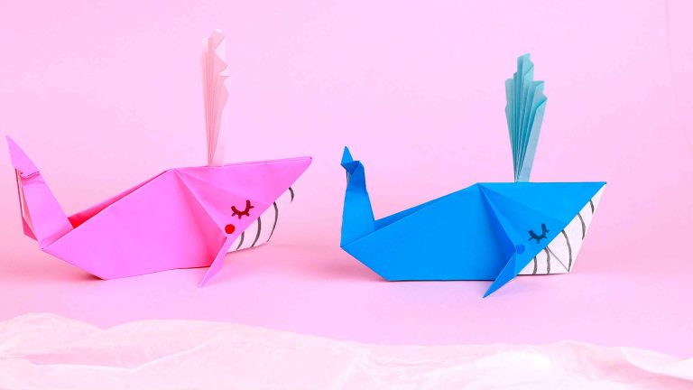 Оригами Кит с фонтаном из бумаги. Сценарий конкурса в детском саду «Умники и умницы»