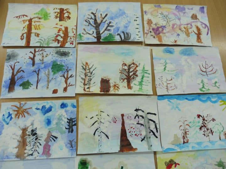 Занятие по рисованию пейзажа для детей старшего дошкольного возраста «Зимний лес»