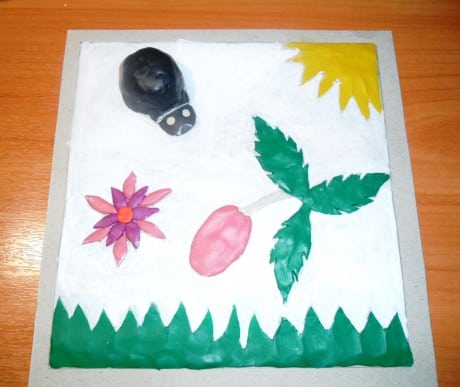 Тонируем фон. Мастер-класс: пластилинография с элементами декорирования для детей 5-7 лет.