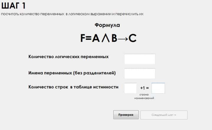 Информатика 5-11 классы: Программный продукт «Логические выражения и таблицы истинности»