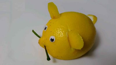 Поделка из лимона Мышка